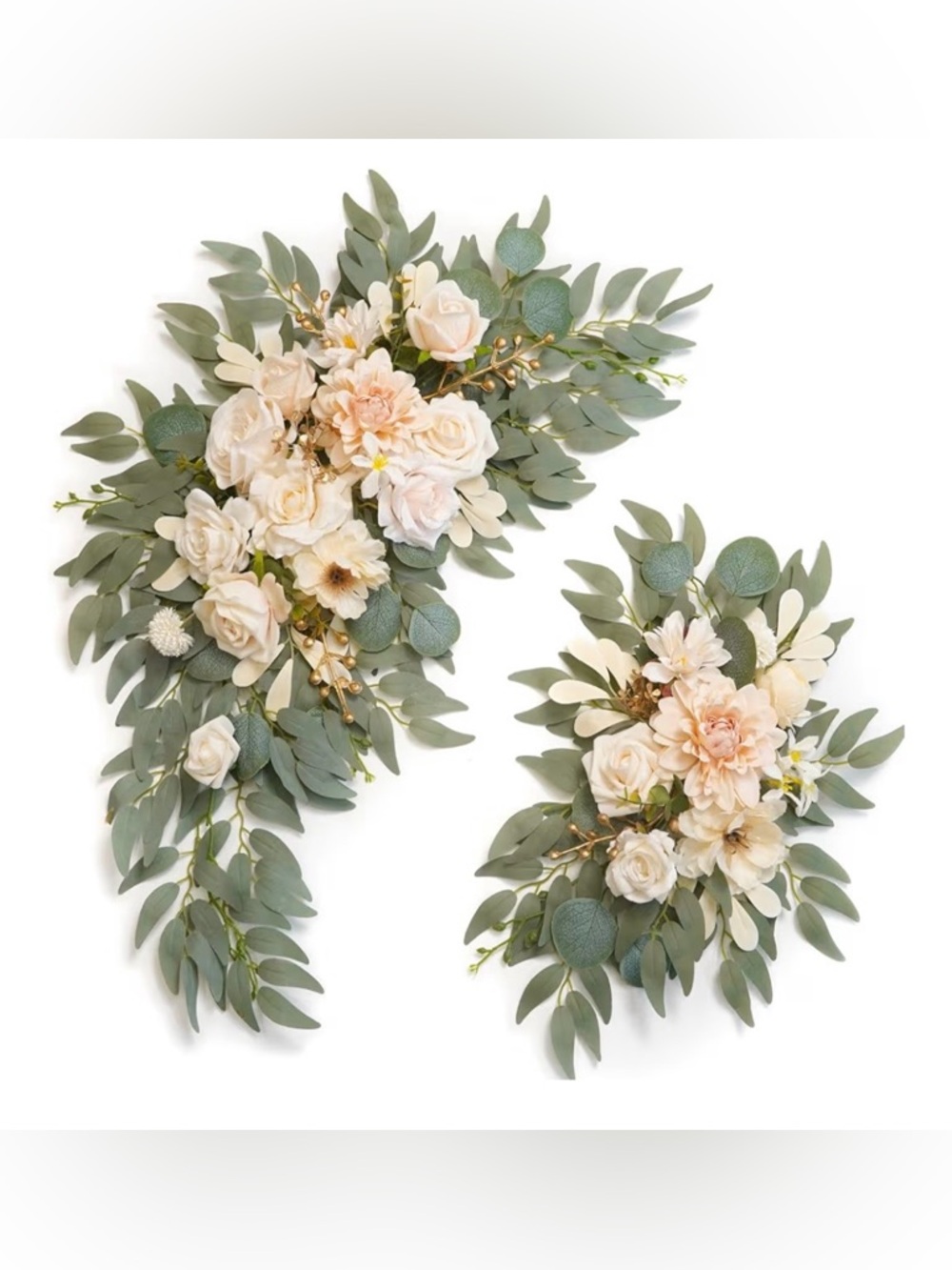 🌸 NWT Faux Flower Swag Set of 2 – Wedding Welcome Signs & Decor